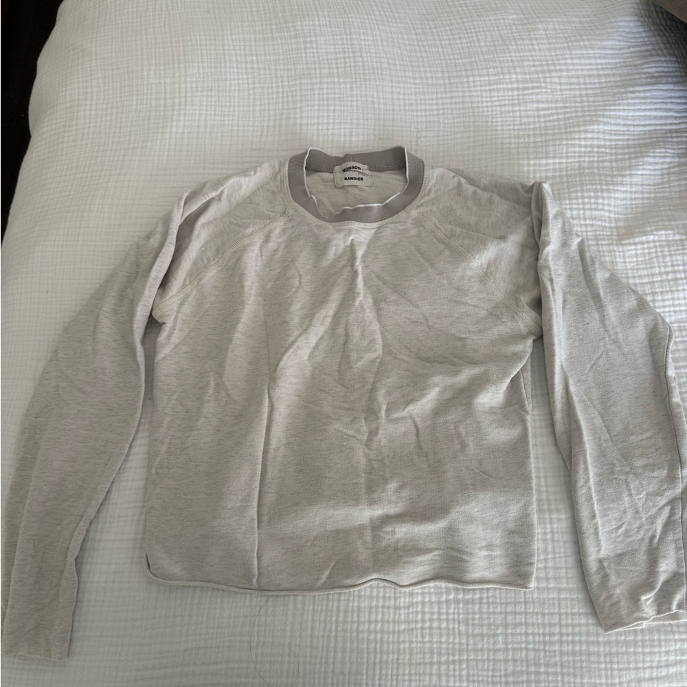 Monrow Light Gray Crewneck Sweater